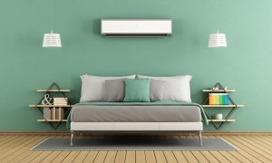 ductless unit installed inside a bedroom