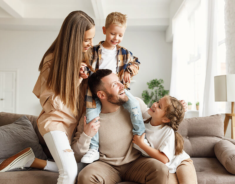 young family enjoying their home