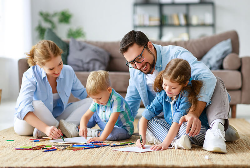 young family enjoying their home